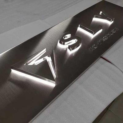 Trang trí Văn phòng Công ty Logo Dấu hiệu Tường Bàn chải Bạc Độ dày 3cm