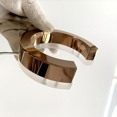 Gương vàng hồng có đèn nền Chữ bằng thép không gỉ Chống gỉ Dấu hiệu kim loại có đèn nền