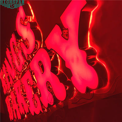Chữ cái LED acrylic dày 5-12cm Chữ cái kênh được chiếu sáng màu đỏ