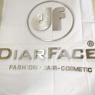 Mặt tiền cửa hàng Bàn chải bạc 3D Chữ kim loại Chữ công ty Logo Dấu hiệu Mạ điện