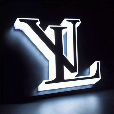 Kim loại Reverse Lit Channel Letter Signs Dấu hiệu Giant Light Up Letter OEM ODM