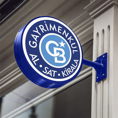 Dấu hiệu hộp đèn tròn UL Cửa hàng trang trí lưỡi