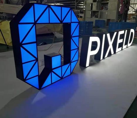 Backlit Metal Chữ Mặt tiền Cửa hàng Dấu hiệu Độ dày 10cm Trang trí cửa hàng