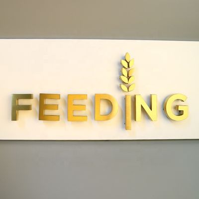 Dấu hiệu chữ viết có đèn nền bằng thép không gỉ bằng vàng