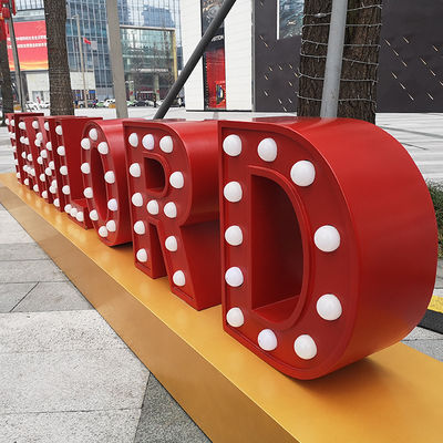 Đèn chiếu sáng chữ cái khổng lồ được chiếu sáng ngoài trời Đèn mạ điện