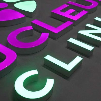 Ký hiệu chữ cái 3d acrylic rắn 3 mm 6500k Led Channel bền