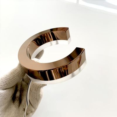 Chiếu sáng ngoài trời Bảng hiệu chữ 3d Bảng hiệu chữ acrylic 304 # Thép không gỉ 3cm