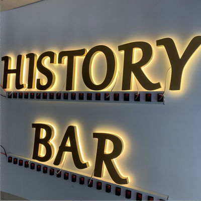 HIGHSPAN Bảng hiệu nhà hàng bằng thép không gỉ Backlit CE ROHS