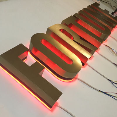 Xây dựng kênh RGB Dấu hiệu chữ cái bằng thép không gỉ được chiếu sáng