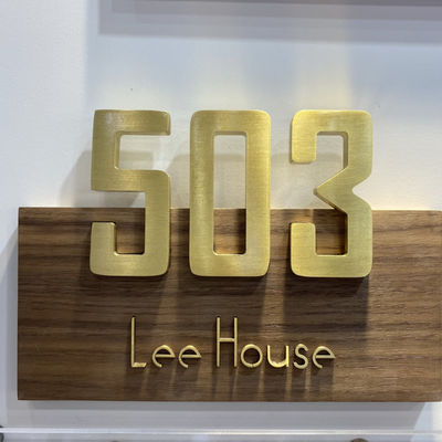 Đèn thép không gỉ 304 Chữ cái bằng kim loại Dấu hiệu địa chỉ bằng kim loại Đánh bóng