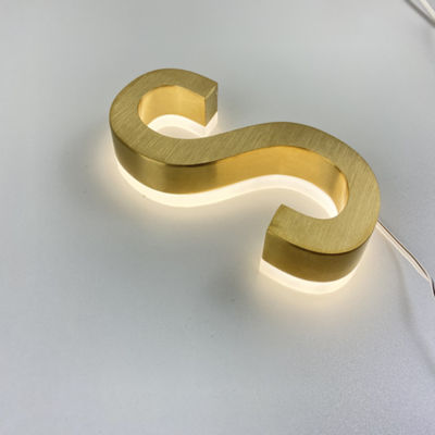 Brush Ss 3d Letter Signgold Logo Backlit Light Up 20mm